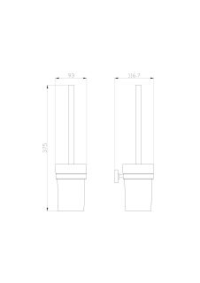 Туалетный ёршик в комплекте Wonzon & Woghand Flat WW-9729 хром